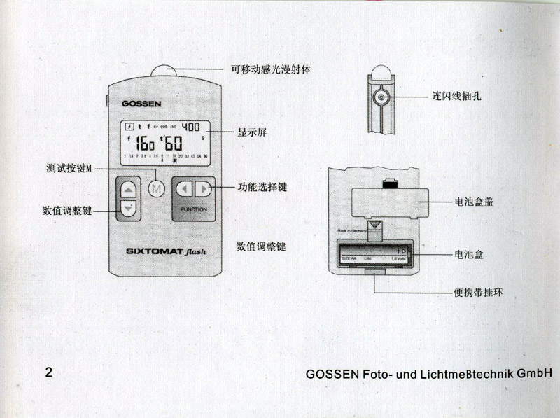 德国 GOSSEN (高森) 专业闪光测光表使用说明 